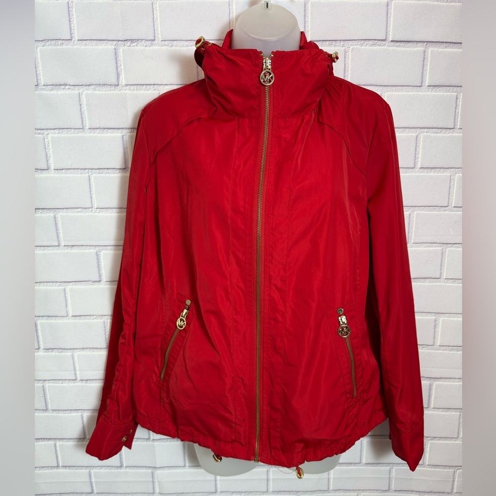 Michael Michael Kors Red Hooded Zip-Up Jacket Gold
Hardware Size M - Picture 6 of 16